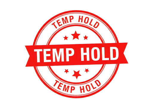 Red temp hold stamp isolated on transparent background