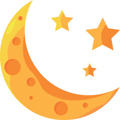 Obraz premium Crescent and stars. Cartoon dream symbol. Half moon