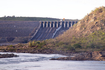 Hydroelectric Dam and Reservoir in Semi-Arid Region of Northeast Brazil