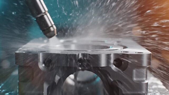 Industrial Metal Machining In Action With Spark Cutting.