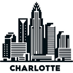 Charlotte Skyline Icon Vector
