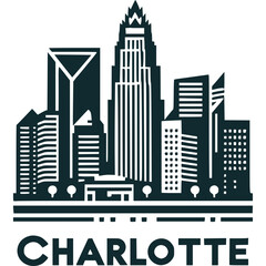 Charlotte Skyline Icon Vector