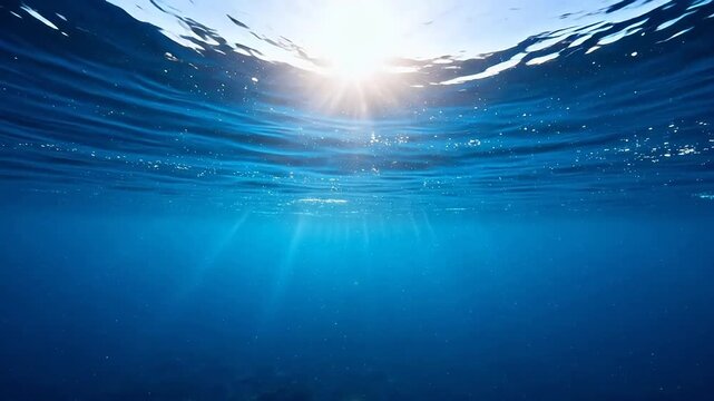 Underwater view of sunlit ocean
