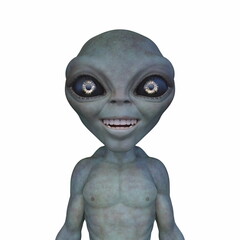 エイリアンの顔　3DCGレンダリング