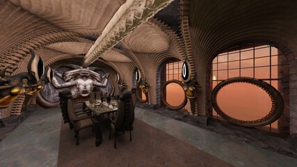 Obraz premium モンスター宮殿 3DCGレンダリング