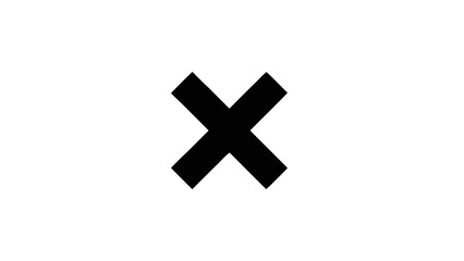 Fototapeta premium Vector illustration of, a black X mark symbol for close, delete, cancel, or multiplication, on transparent background