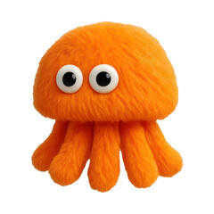 PNG Cute fluffy orange jellyfish illustration