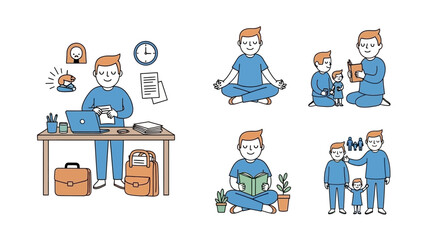 Man Engaged in Various Daily Activities and Hobbies.