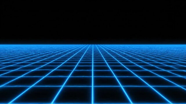 Futuristic Grid Pattern Moving Forward.