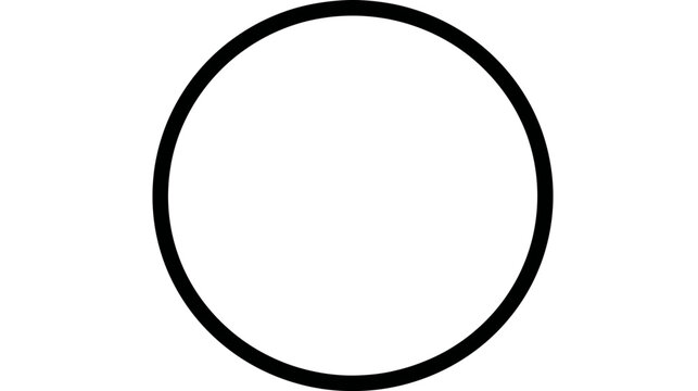 Simple Black Outline Circle on White Background - Minimalist Geometric Round Shape Design Element