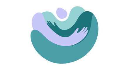 Obraz premium Abstract illustration of embracing hands and figures in soothing colors.