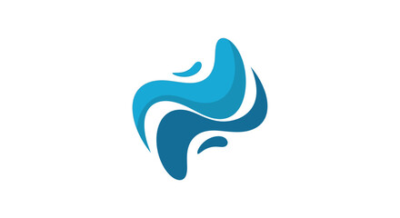 Obraz premium Abstract blue swirling shapes forming a dynamic logo design.