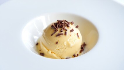 Delicious Vanilla Ice Cream with Chocolate Shavings