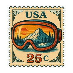 Obraz premium PNG Vintage USA stamp illustration