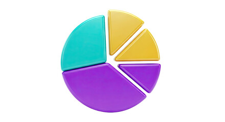 Fototapeta premium Colorful 3D Pie Chart Slices