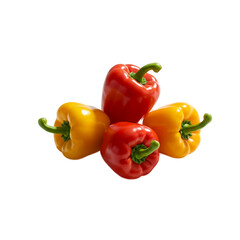 Vibrant Red Yellow Bell Peppers on Warm Gradient Background Realistic Photo