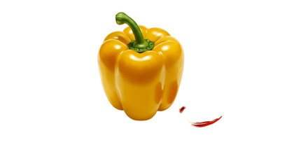 Vibrant Yellow Bell Pepper Realistic Photo Isolated with Subtle Gradient Background