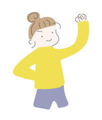 Fototapeta premium ガッツポーズで前向きな気持ちを表現する女性