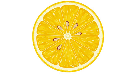 Vibrant Yellow Lemon Slice with Translucent Yellow Background