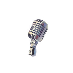 Vintage Microphone Isolated Transparent Background Retro Audio Equipment