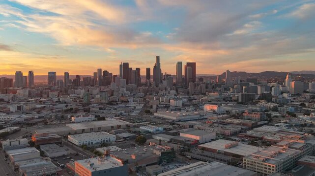 4K DTLA Hyperlapse Back Tracking Sunset