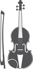Violin black icon. Classic string music instrument