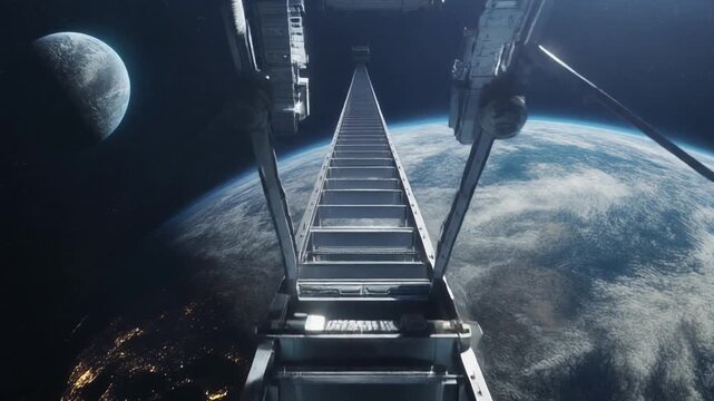 A visionary path stretches from a vibrant Earth into the vast cosmic void, symbolizing humanity's ambitious quest for new frontiers and the limitless potential of future space exploration