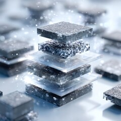 Abstract Square Layers Assemble with Sparkle Design for Creative Concept