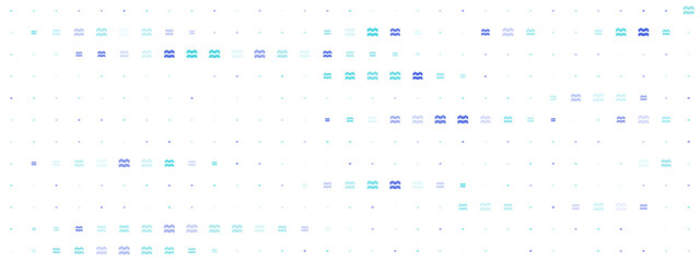 Abstract Background Pattern with Blue and Cyan Aquarius Zodiac Symbols on White Background for Astrology and Horoscope Designs