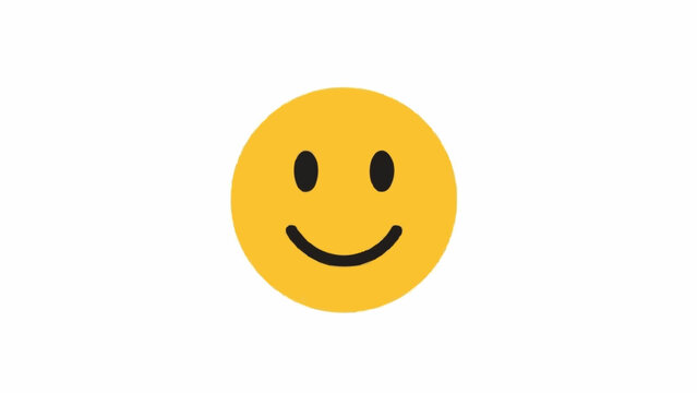 Smiling yellow emoticon face closeup.