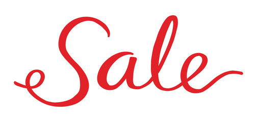 Fototapeta premium PNG sale word sticker, red calligraphy in transparent background