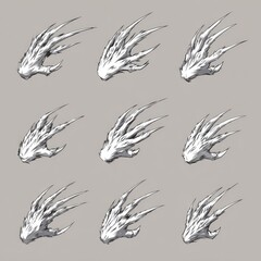 Fototapeta premium Fantasy creature hand sketch on grey concept art, illustration