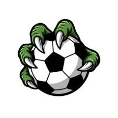 Green Monster Claw Gripping Soccer Ball