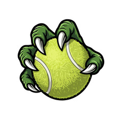 Green Monster Claw Gripping Tennis Ball