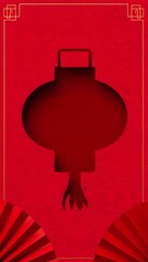 Obraz premium Red Lantern Background with Decorative Elements for Celebrations