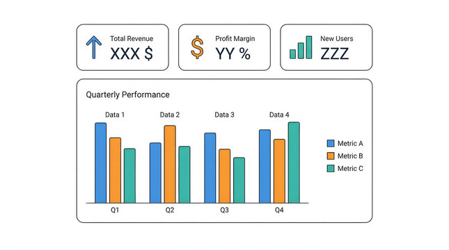 Bar Graph Showing Quarterly Performance Trends.
