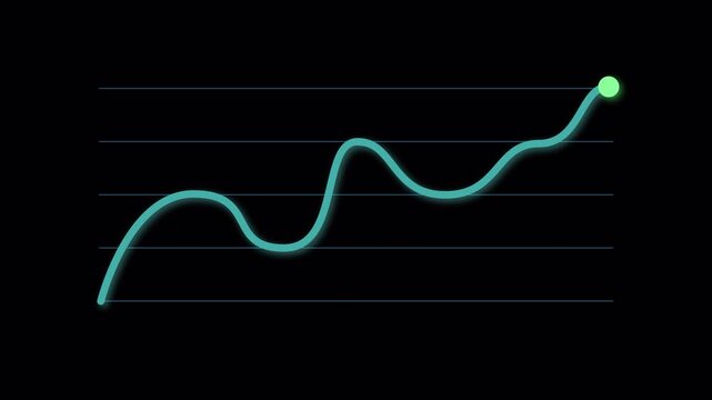 4K Transparent Business Growth Animation - Alpha Channel Overlay for Video Editing.