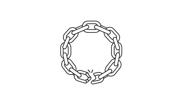 Black and White Chain Circle Illustration.