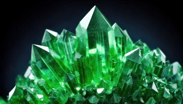 Stunning Green Crystal Formation - A Captivating Mineral Specimen.