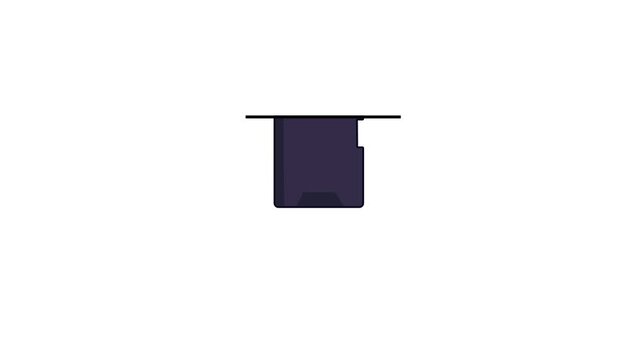Micro SD Card Animation Icon, insert SD card, flashing light indicates card is read, 4k video to enhance your project.