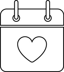 Heart Calendar Line Icon