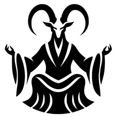 Silhouette of the Baphomet symbol
