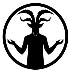 Silhouette of the Baphomet symbol