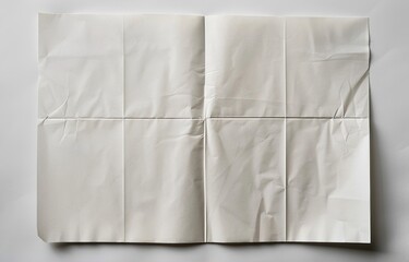 Folded sheet on bright backdrop for text, maps, reports, letters, or flyers