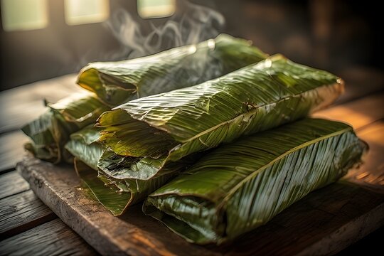 fillipino suman on a wooden board