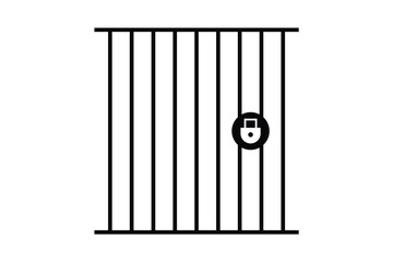 jail icon, prison icon, vector illustration of an old prison window icon.