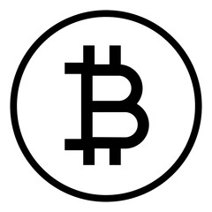 Obraz premium Bitcoin cryptocurrency line png icon sticker, minimal design on transparent background