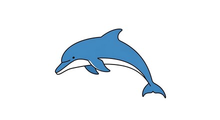 Obraz premium A playful blue dolphin leaping out of the water, illustrating the joy and freedom of marine life and aquatic adventures
