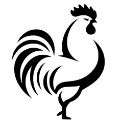 Silhouette of a muscular rooster