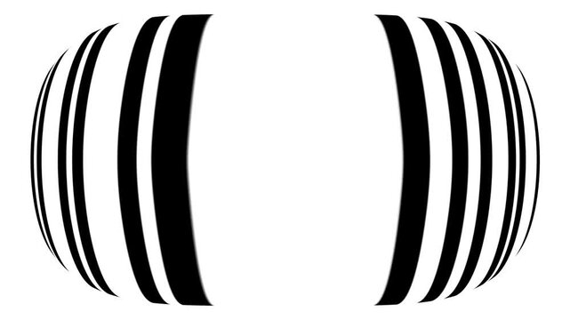 Vertical distorted black and white lines animation